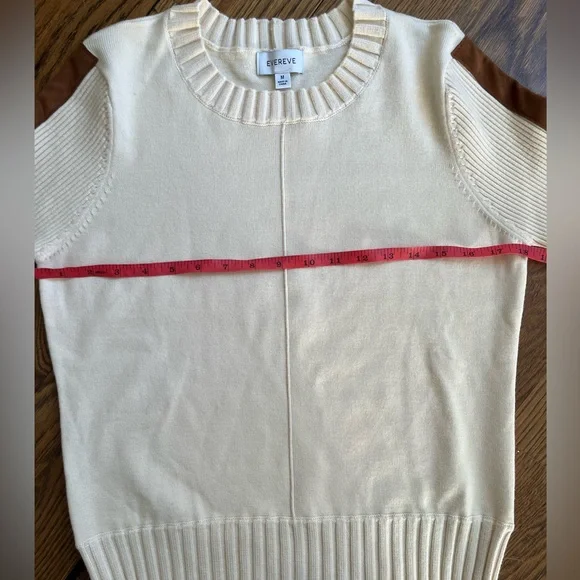 EVEREVE Cream  Women's Sweater with suede trim - Picture 6 of 9